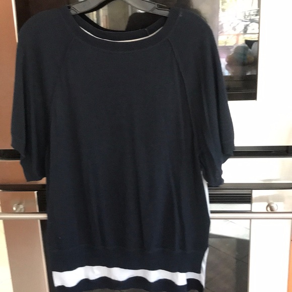 NWOT moth XS navy pale gray top - Picture 1 of 6